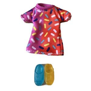 Barbie Extra Minis Doll Dress + Shoes Sprinkles Confetti Fits 5.5” Dolls
